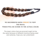 DIGUAN Chubby Narrow Synthetic Hair Braided Headband Classic Chunky Plaited Braids Elastic Stretch Hairpiece Women Girl Beauty accessory, 58g (Copper Brown)
