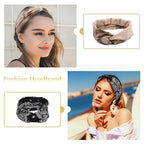Tobeffect 8 Pack Turban Headbands for Women Non Slip Leopard Print Boho Head Wrap Accessories Elastic Hair Band for Women's Hair