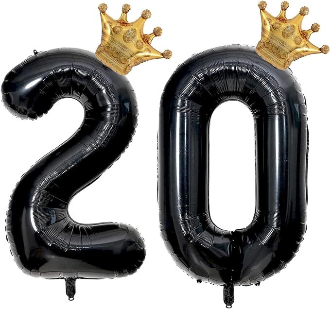 40 inch Large Black 20 Balloon Number by Unknown