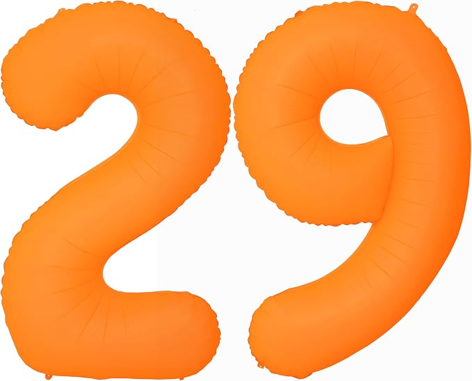 Orange Birthday Number 29 Balloon 40IN Fluorescent Orange 92 Balloon | by YOIOZAIZAI