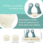Snail Face Wash Headband Skincare & Wrist Bands for Washing Face Set Cute Spa Headband for Women and Wrist Faces Wash Bands for Shower, Facial Cleaning, Soft Coral Fleece Makeup Headbands,Beige & Grey