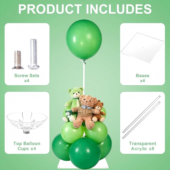 4 Pack Clear Acrylic Balloon Stands - Image 3