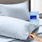 THREAD SPREAD 100% Cotton Pillowcases Standard/Queen Size Set of 2-400 Thread Count Cotton Pillowcases, Ultra Soft Cool Sateen Weave Pillow Cases for Sleeping, Set of 2 Pillow Covers (Light Blue)