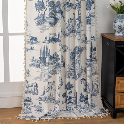F-CHU Vintage Patterned Curtains 84 Inches Long - Image 4