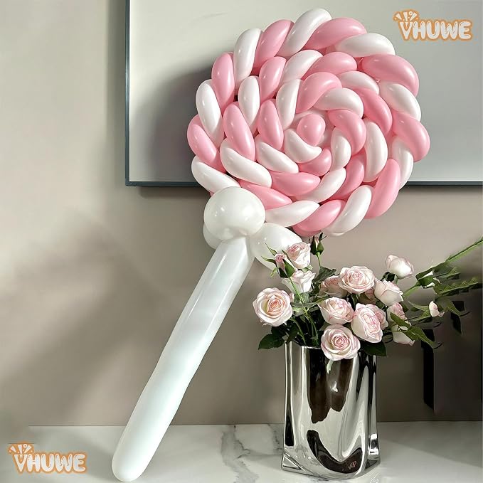 260 Balloons White, Thickened 100 Pack Long Balloons Twisting Skinny Magic - Image 8