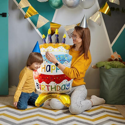 39" Giant 3-Tier Self Standing Happy Birthday Foil Balloons 2pk | standing - Image 6