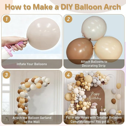 Boho Brown and White Balloon Garland Arch Kit - Image 3