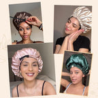 YANIBEST Adjustable Satin Bonnet Double Layer Hair Bonnet for Sleeping Bonnets for Women Hats Curly Natural Hair, Bold Cheetah
