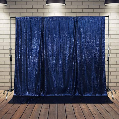 SquarePie 7x7ft Navy Blue Sequin Backdrop, High Density Non-Transparent Glitter - Image 9