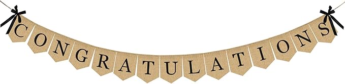 Congratulations Burlap Banner by Partyprops