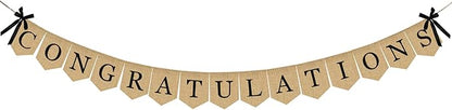 Congratulations Burlap Banner by Partyprops