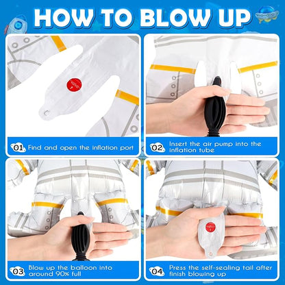 6 Pcs Galaxy Balloons, Outer Space Spaceship Rocket Astronauts Balloon - Image 6