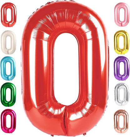 Number 0 Balloon Birthday Decorations, 40In Red Balloons by Mluchee