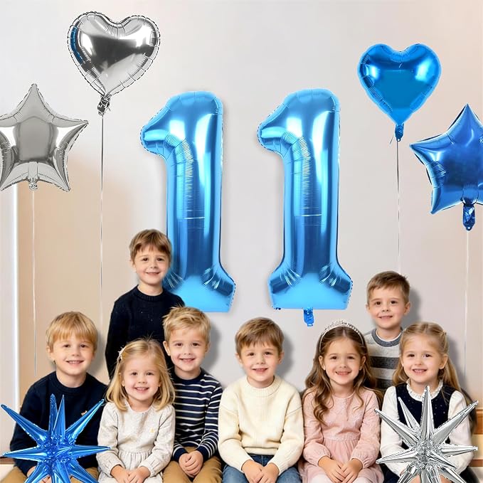 TONIFUL 2nd Birthday Balloons Kit 40 Inch Blue Large Number 2 Foil Balloon | - Image 6