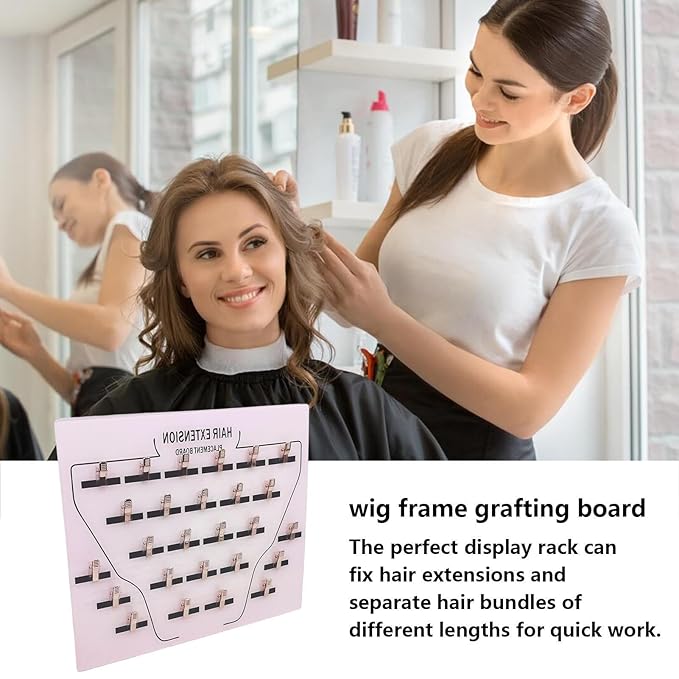Extension Holder - Wig Sectioning Display Plates, Secure Clip Design, Clip-In Wig Grafting Plate, Time Saving Acrylic Hair Separator Board | Professional Grafting Plate for Hairpieces Home Salon Appl