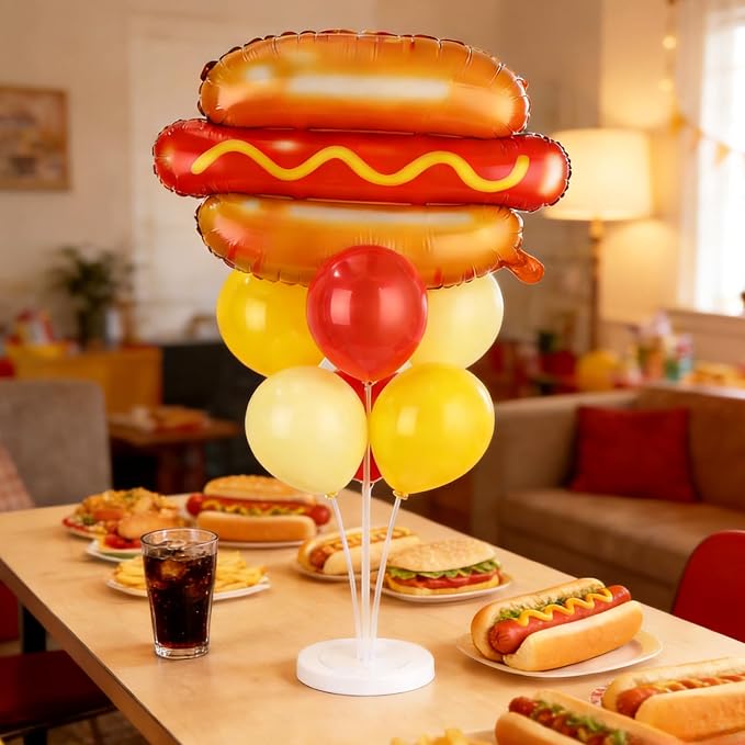 Hot Dog Party Balloons Stand Kit 2 Sets - Image 4