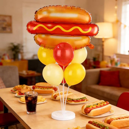 Hot Dog Party Balloons Stand Kit 2 Sets - Image 4