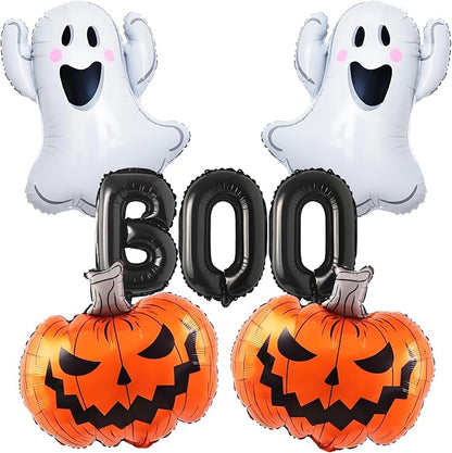 7PCS Ghost Balloons BOO Pumpkin Foil Balloons Halloween Mylar Balloons | by LYXIHAP