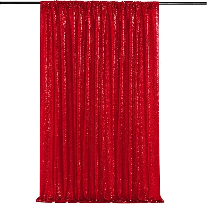 Red Sequin Backdrop Curtains-1 Panel 5FTx8FT Red Backdrop by SoarDream