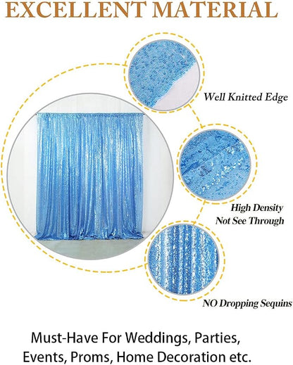 ShinyBeauty Baby Blue Sequin Backdrop 10FTx10FT - Image 4