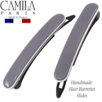 Camila Paris CP3379 French Hair Barrettes Clips for Women, Handmade, Girls Side Slide-in Barrette Clip, Hair Accessories for Women. Strong Hold No Slip Grip Fashion Durable Styling, Made in France