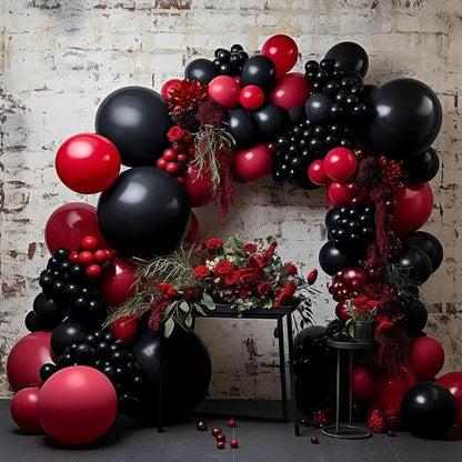 Black Balloon Arch Garland Kit Double Stuffed Matte Black Balloons Different - Image 8