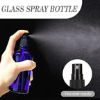 3.4 oz Glass Blue Spray Bottles,Small Empty Fine Mist Refillable Travel Spray Bottle for Cleaning,Perfume,Aromatherapy,Cosmetic Sprays,Hair,Essential Oils with Fine Mist Dispenser（3 Pack）