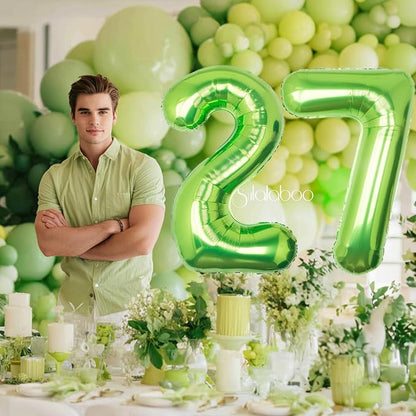 40 Inch Green Number 27 Balloon Lime Big Large Helium Number 0-9 | Giant - Image 3