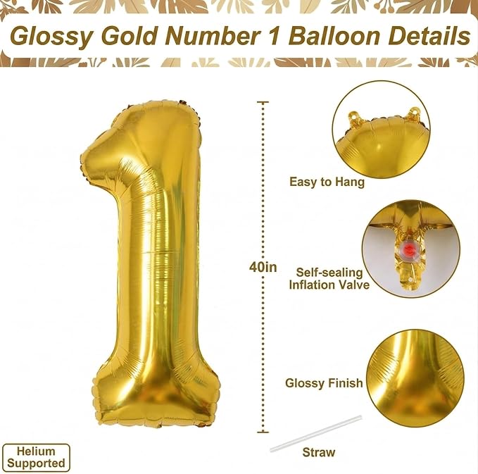 Gold Number 11 Balloon 40 Inch, Shiny Foil Decor - Image 4