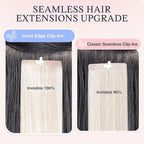 DOORES Invisi Edge Clip in Hair Extensions 16 inch 110g 7pcs, Virgin Real Human Hair PU Clip in Extension Invisible Seamless Natural Thickening Hairstyle, 60A Platinum Blonde