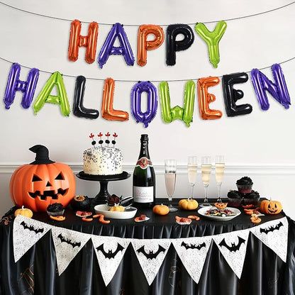 TONIFUL 16 Inch Happy Halloween Balloons Banner, Sign Decorations, Colorful - Image 4