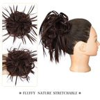 HMD Tousled Updo Messy Bun Hairpiece Hair Extension Ponytail with Elastic Rubber Band Updo Ponytail Hairpiece Synthetic Hair Extensions Scrunchies Ponytail Hairpieces for Women(33A)
