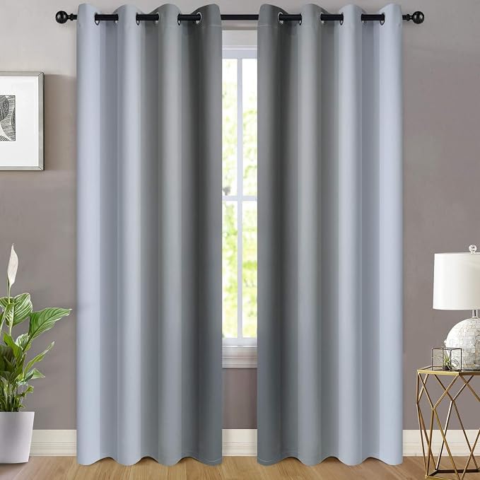Yakamok Ombre Curtains Grey and Greyish White - Image 2