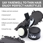 2 Pack Hairline Powder for Women and Men, Used to Root Touch Up Hair Color, Thinning and Gray Hair Coverage and Bald Spots Coverage, Black