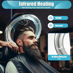 3 in 1 Orbiting Infrared Hair Dryer, 1000W 360° Rotatable Standing Hair Dryer with Control Panel, Adjustable Height Temperature and Timing 6 Modes Standing Hair Steamer for Salons, Homes