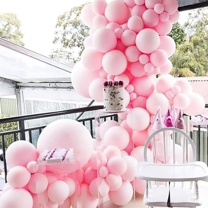 PartyWoo Baby Pink Balloons 50pcs Pastel Pale Light Pink Color | 12 Inch - Image 5
