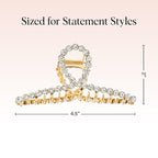 Kitsch Gold Loop-Shaped Hair Clip for Women with Rhinestones - Durable Metal, Strong Hold, & Elegant | Gold Hair Accessories | Ideal Gifts for Women - 1pc