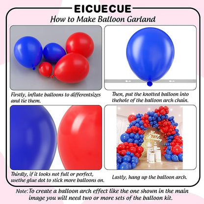 Red and Blue Balloons Garland Arch Kit 154Pcs - Image 3