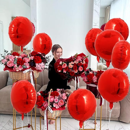 TONIFUL 30Pcs 18 Inch Round Balloons Large Red Round Shape Foil Ballons Big Red - Image 6