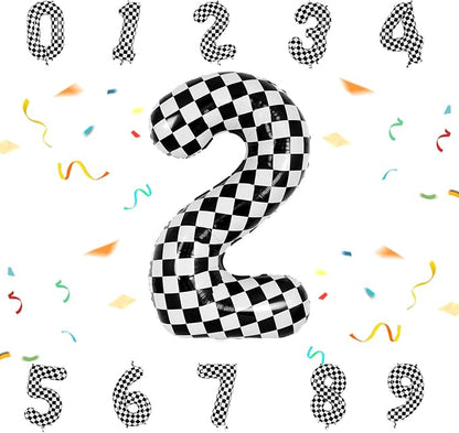 40 Inch Checkered Number Balloon by Unknown
