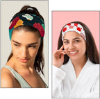 6 Pcs Stretchy Headbands for Women, Absorbed Sport Headband Soft Twist Knotted Headbands for Daily Life Yoga Workout, Dogs Collection Multi Animal