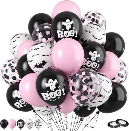 Halloween Balloons, Cute Ghost Bat BOO Print Balloons, Halloween Kids Birthday by FunHot