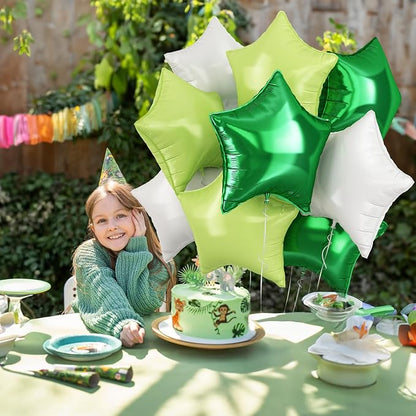 TAOYE Green Star Foil Balloons, 18 Inch Macaron Green Star Foil Balloons Dark - Image 3