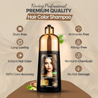 Hair Color Shampoo – 5 in 1 Hair Dye Shampoo for Grey Hair - Instant Hair Dye with 100% Color Accuracy Enriched with Natural Ingredients - Ammonia Free - 500ml (Light Brown)