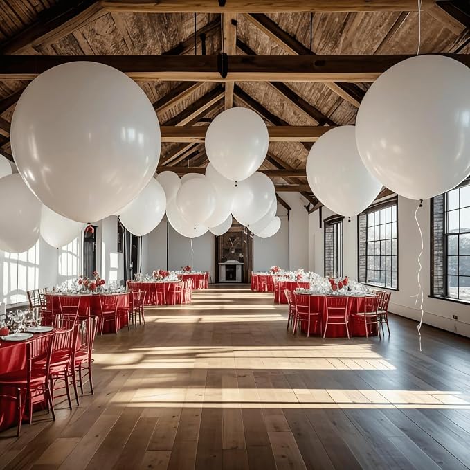 50 Pack White Balloons 24 Inch White Latex Party Balloon - Image 7