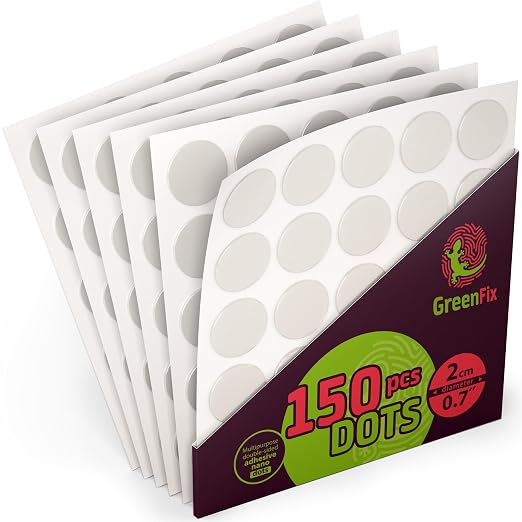 GreenFix Double Sided Sticky Dots 150PCs, Removable | Double Sided Tape Dots by GreenFix