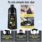 Black Hair Dye Shampoo Instant & Easy 3-in-1 Hair Color Solution for Men and Women - Herbal Formula, Ammonia-free, Lasts 30 Days - 16.90 oz