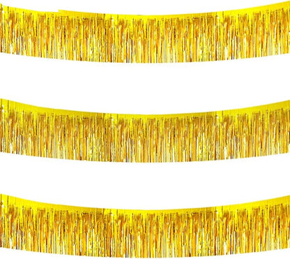 BEISHIDA 3 Packs 30 Feet Metallic Foil Fringe Garland Tinsel Streamers，Shiny by Beishida