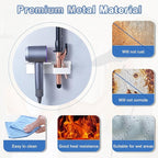 Hair Dryer Holder Wall Mounted, Hair Straightener Holder Metal, Adhesive Blow Dryer and Hair Straightener Holder, Bathroom Bedroom Hair Tool Organizer for Flat Iron,Curling Iron,Hairdryer