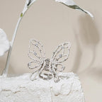 Pearl Butterfly Artificial Crystal Vintage Hair Claw Clip for women, Hand-set Cubic Zirconia Hair Barrette, SHE'S FREE STYLE JUST FOR YOU [Barbier Series]Sparkly Gorgeous Hair Clips for Wedding gift